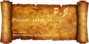 Pocsai Jolán névjegykártya